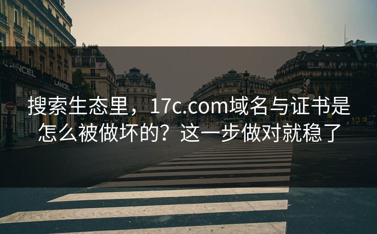 搜索生态里,17c.com域名与证书是怎么被做坏的?这一步做对就稳了 搜索生态里,17c.com域名与证书是怎么被做坏的?这一步做对就稳了