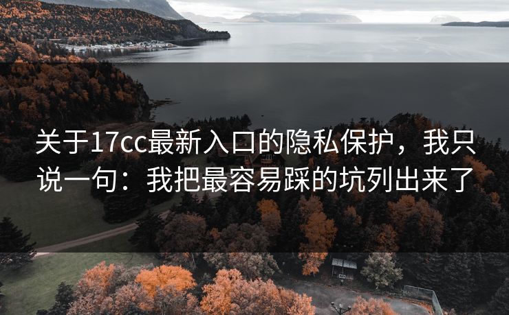 关于17cc最新入口的隐私保护,我只说一句:我把最容易踩的坑列出来了 关于17cc最新入口的隐私保护,我只说一句:我把最容易踩的坑列出来了